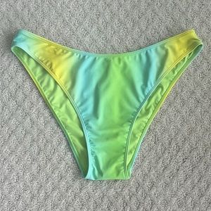 Kendall & Kylie Bikini Bottom Zest (Yellow/Blue/Green) Size XL NWT Beach Pool
